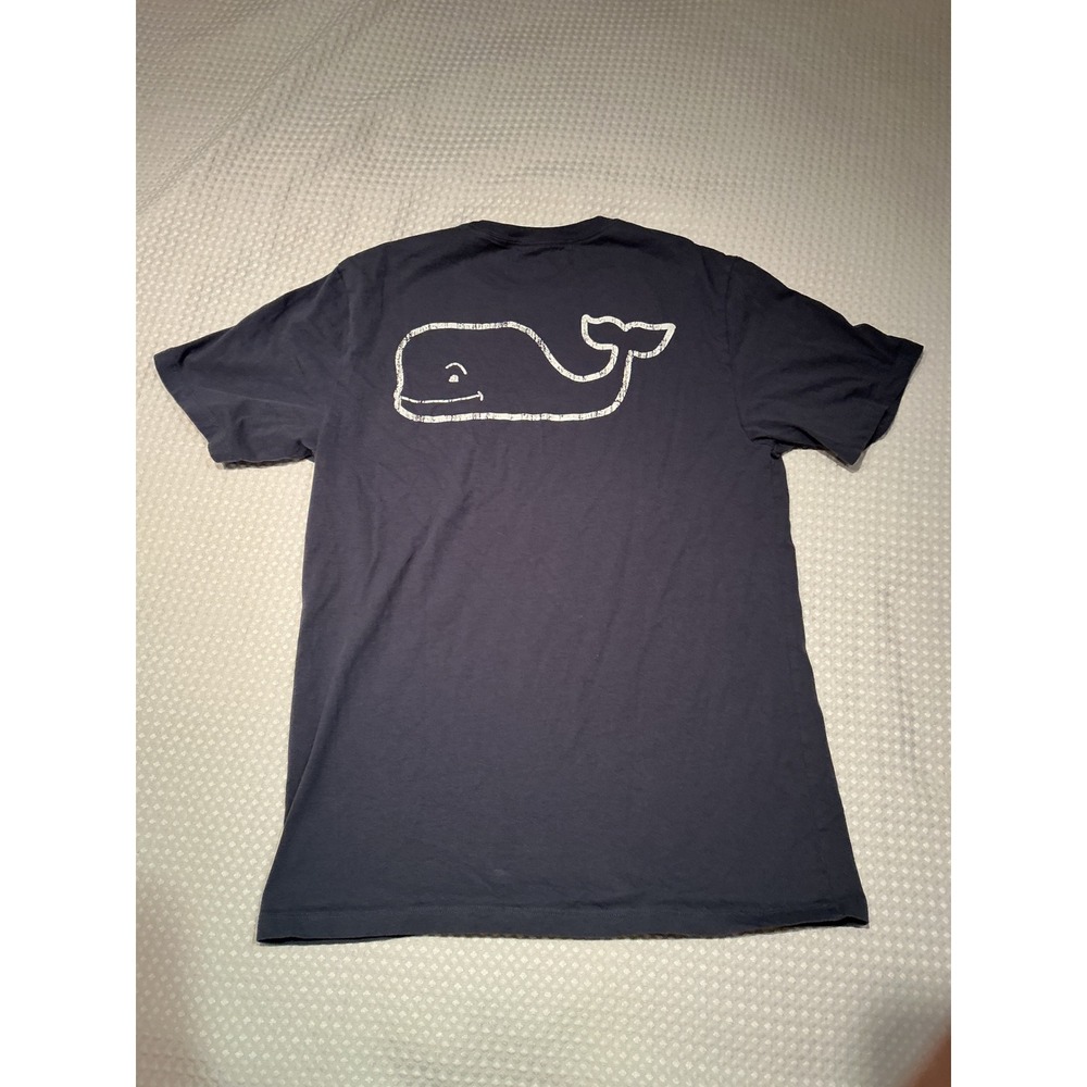 Vineyard Vines Pocket T-Shirt Mens Small Navy Blue Excellent Whale Graphic Tee